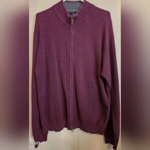 C9 Men's Izod purple zip up ribbed sweater knit cardigan size XL